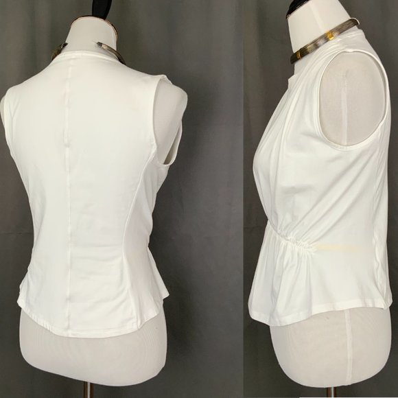 ATM Anthony Thomas Melillo White Cotton Gathered Tee Top Sz M - Picture 5 of 16